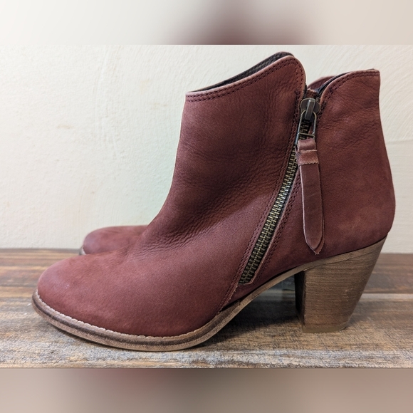 Dune London Shoes - Dune London Leather Booties Pollie Soft Red Zipper 2.5" Heel, Size 6US / 37